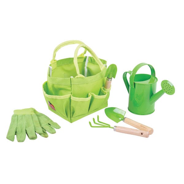 BigJigs Occupations Small Garden Child's Tote Bag with Watering Can & Tools