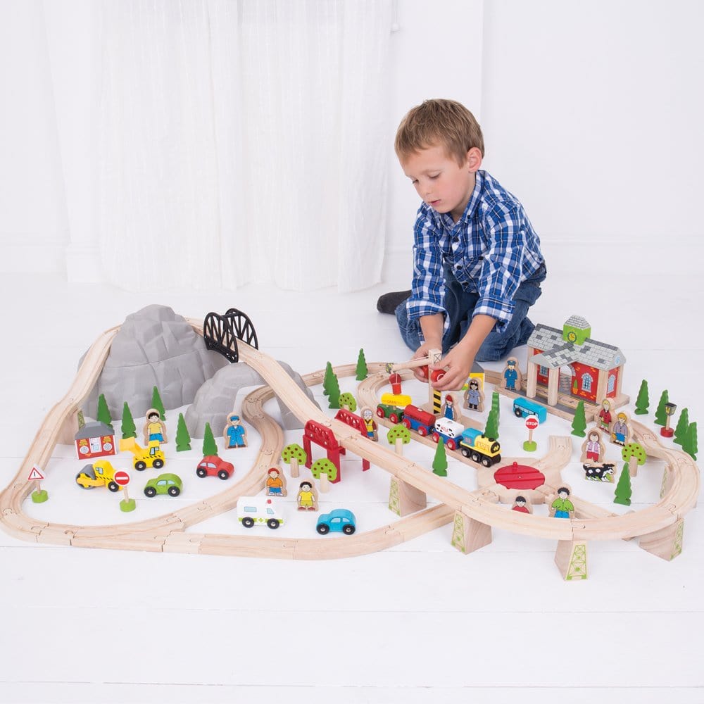 BigJigs Train Sets Bigjigs  Mountain Railway Set  112pcs