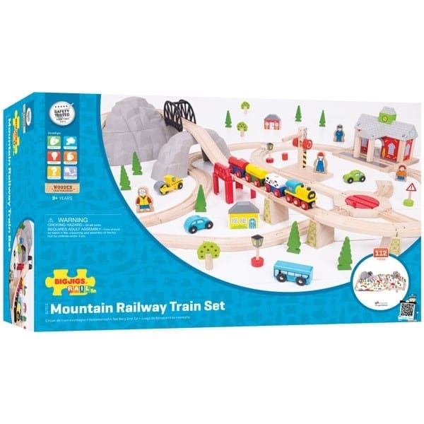 BigJigs Train Sets Bigjigs  Mountain Railway Set  112pcs