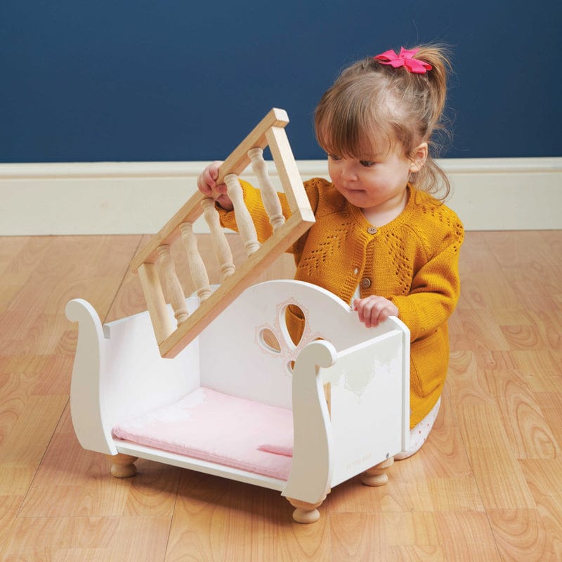 Le Toy Van Dolls and Accessories Honeybake Dolly Cot Sleigh - Damaged Box Cot Fine