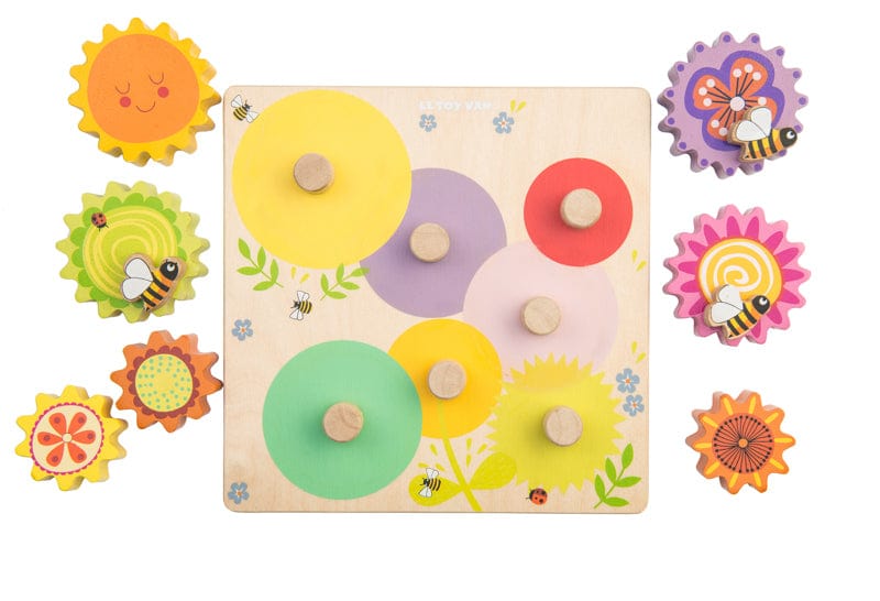 Le Toy Van Wooden Puzzles Le Toy Van Petilou Gears & Cogs Busy Bee Learning Puzzle