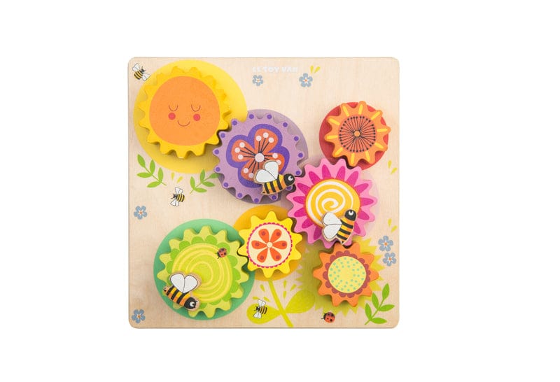 Le Toy Van Wooden Puzzles Le Toy Van Petilou Gears & Cogs Busy Bee Learning Puzzle