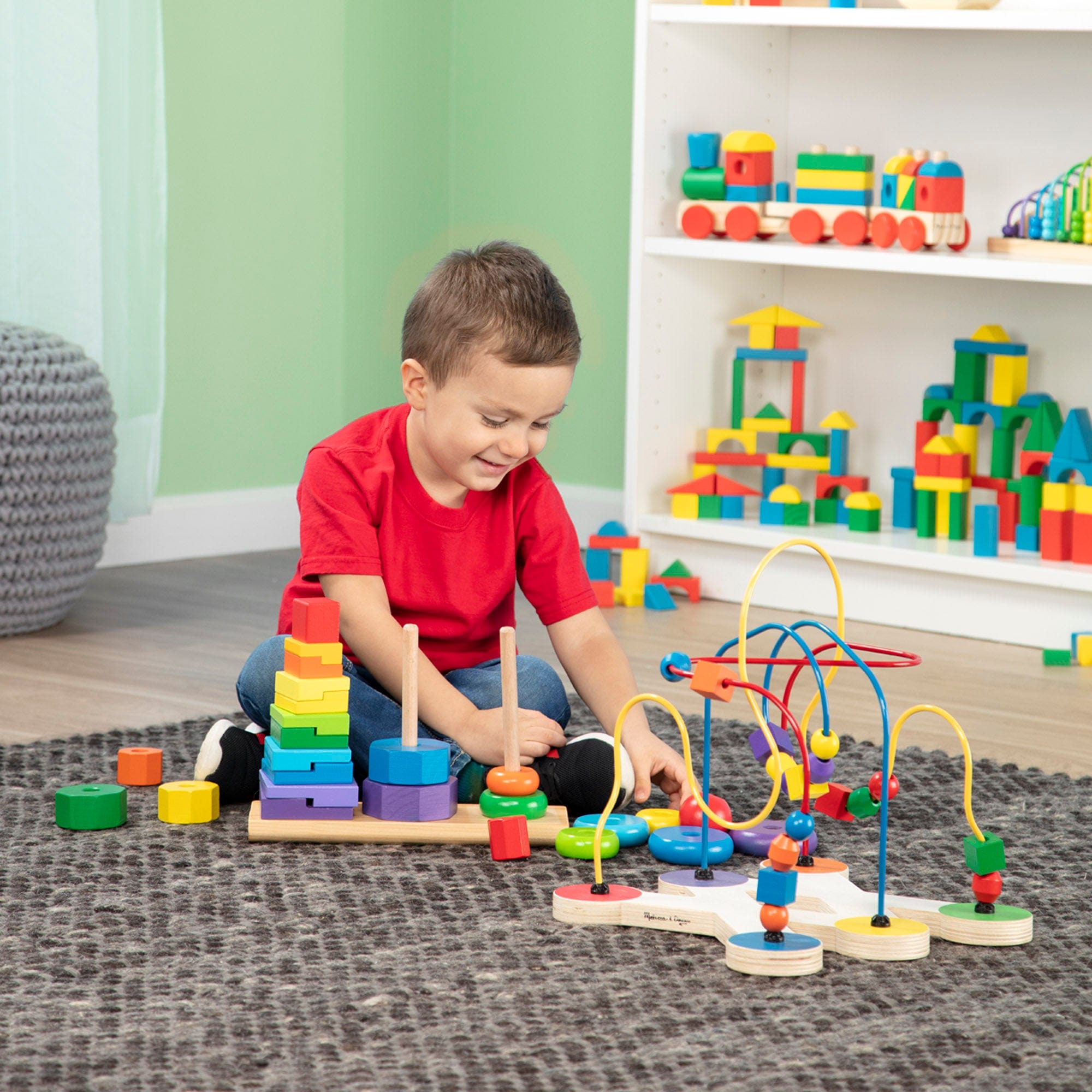 Melissa and Doug Wooden Blocks Melissa and Doug Geometric Stacker