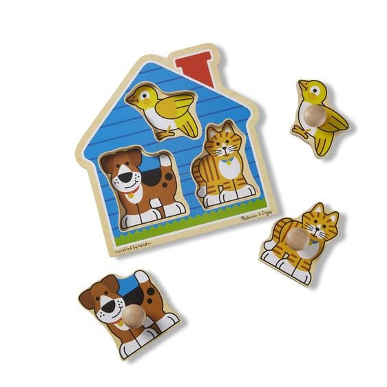 Melissa and Doug Wooden Puzzles Melissa and Doug House Pets Jumbo Knob Puzzle 3 Piece