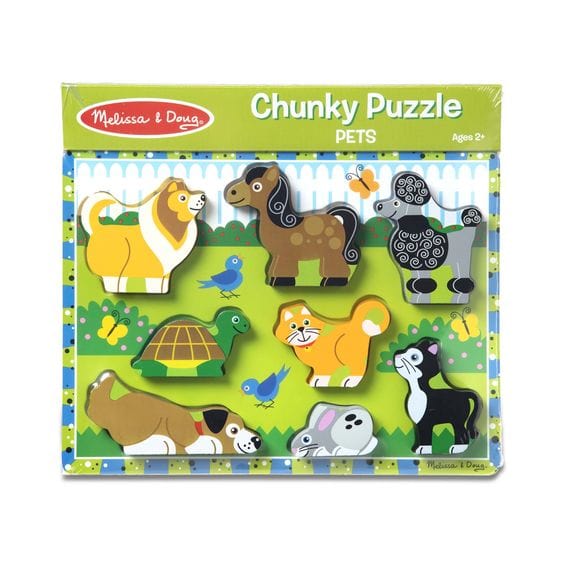 Melissa and Doug Wooden Puzzles Melissa and Doug Pets Chunky Puzzle 8pce