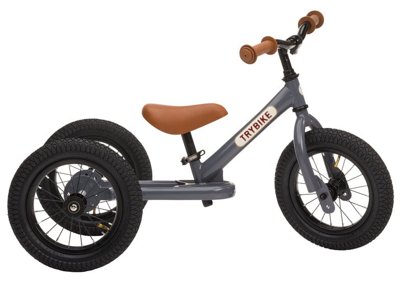 Trybike Balance Bikes Trybike Steel Grey, Brown Seat & Grips