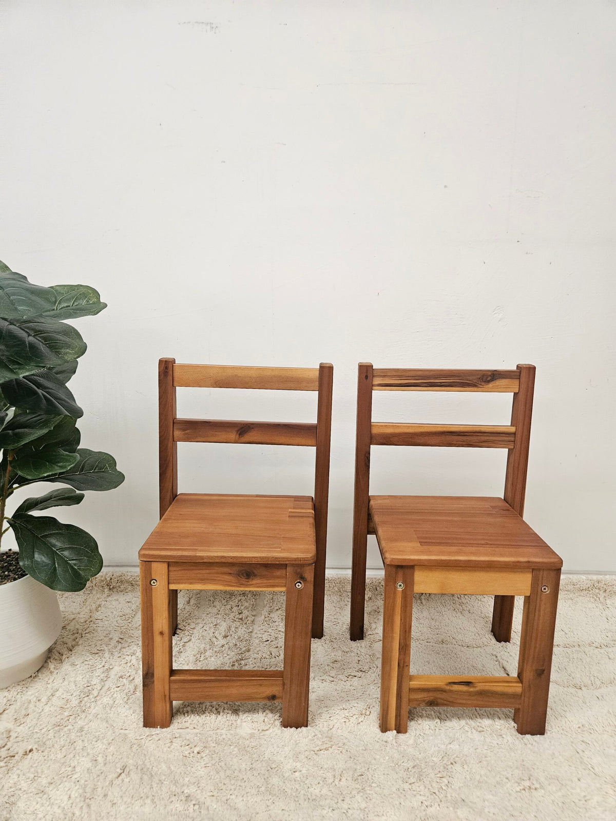 Stackable Acacia Standard Chairs – Set of 2