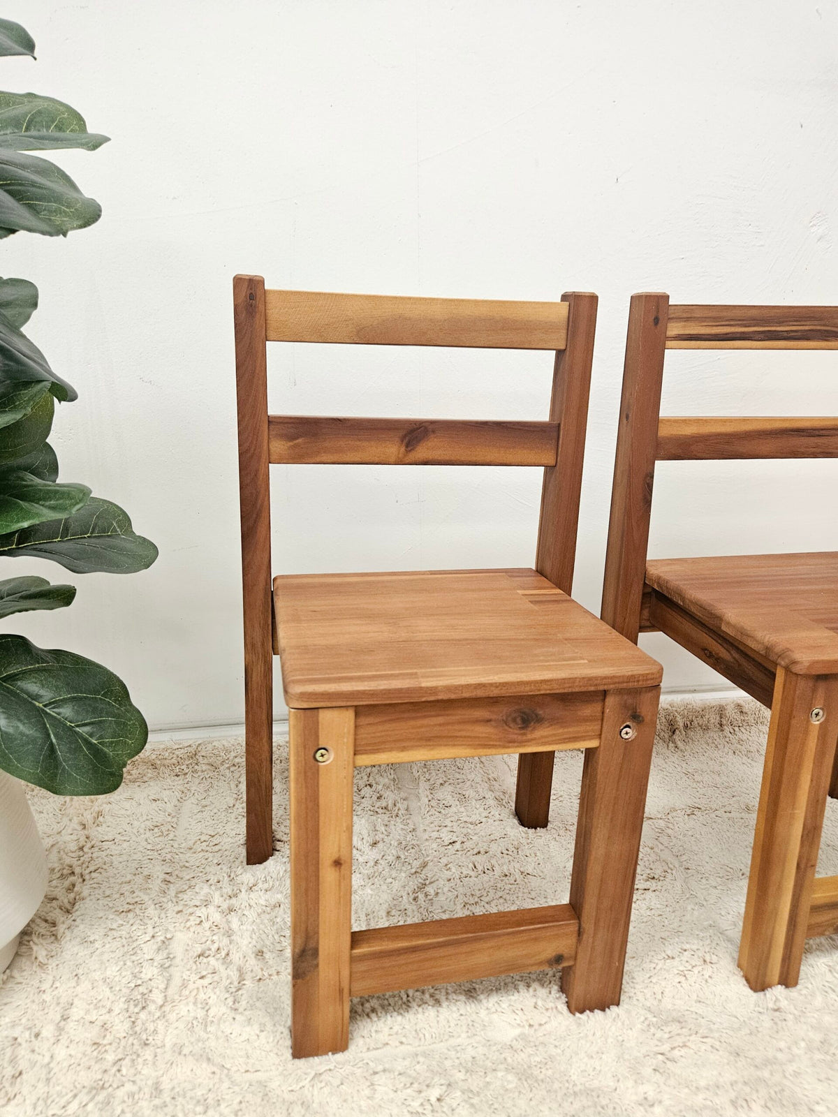 Stackable Acacia Standard Chairs – Set of 2
