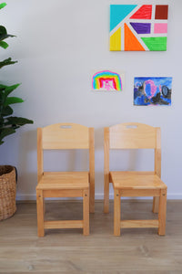 Rubber Wood Stacking Chairs – Set of 2