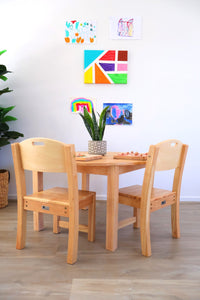 Rubber Wood Stacking Chairs – Set of 2