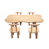 Children’s hardwood cloud table with 4 chairs