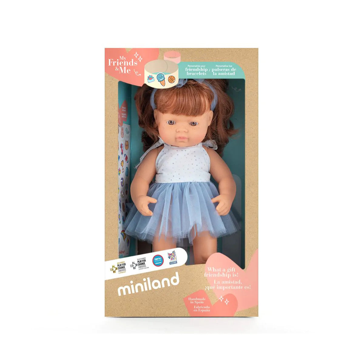Miniland My Friends & Me - Redhead Caucasian Girl 38cm Baby Doll