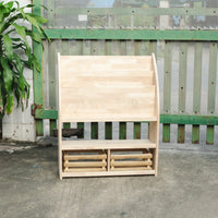 Bookshelf with bamboo storage crates