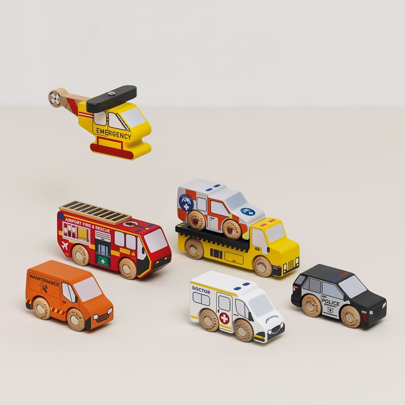 Le Toy Van Emergency Helicopter & Rescue Cars