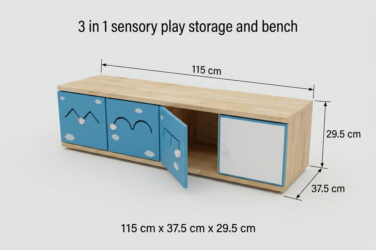 3 in 1 sensory play storage and bench