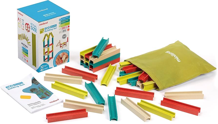Miniland Aptitude Eco Beams Building Set, 32 pcs