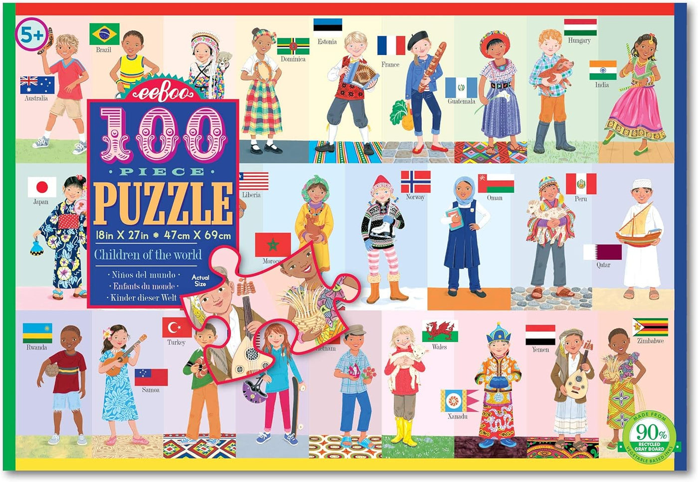 eeBoo 100 PC Puzzle - Children of World