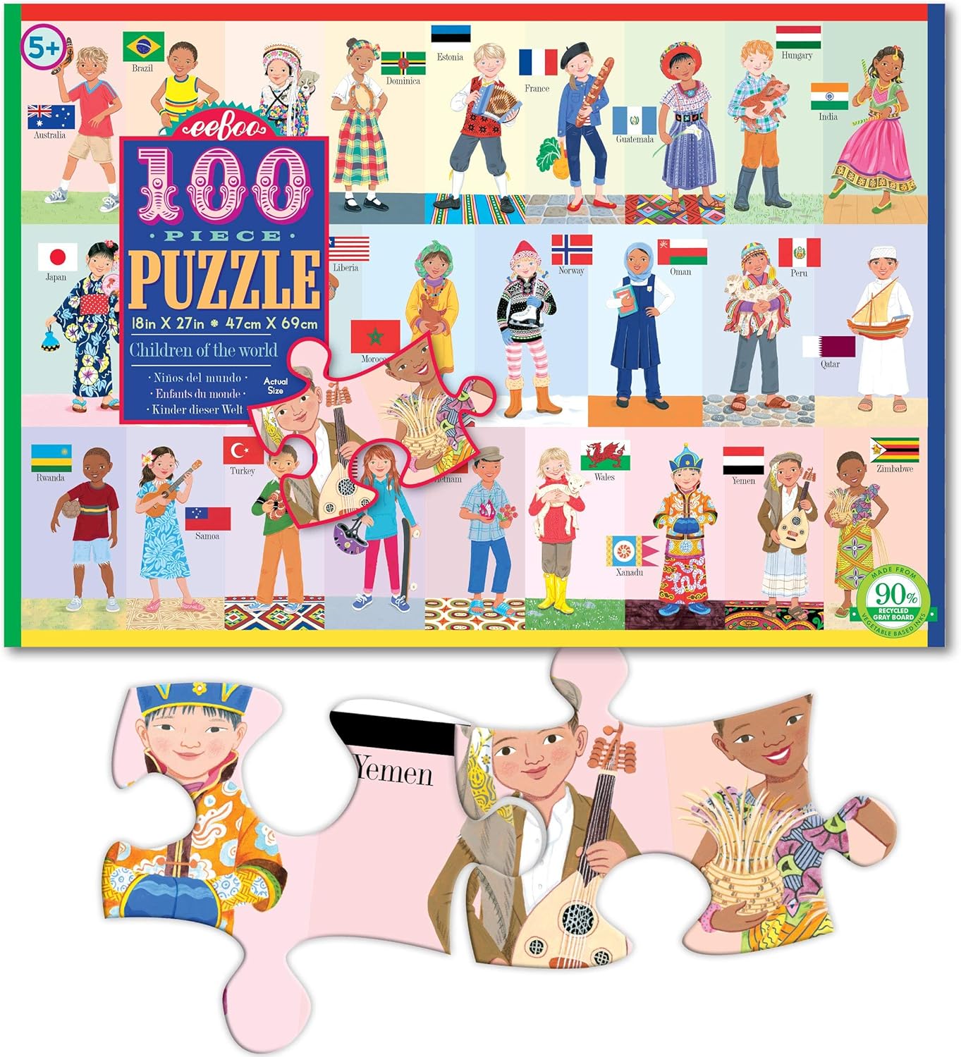eeBoo 100 PC Puzzle - Children of World