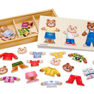 Melissa & Doug - Wooden Bear Family Dress Up - 45pc