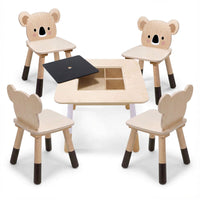 Forest Wood Table with 4 Koala Chairs