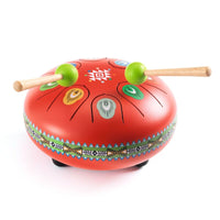 Red Metal Tongue Drum with 8 Notes