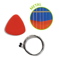 Small Wooden Guitar with 6 Metal Strings
