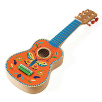 Small Wooden Guitar with 6 Metal Strings