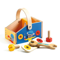 10 piece Minibrico Wooden Toolbox with Tools