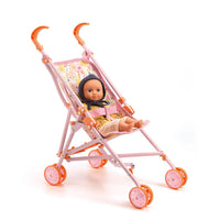 54 cm Pomea Pink Flower Doll Umbrella Stroller