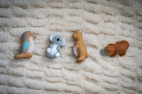 Set of 4 Tikiri Aussie Rubber Rattle & Bath Toys