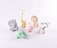 Set of 6 Tikiri Zoo Rubber Rattle & Bath Toys