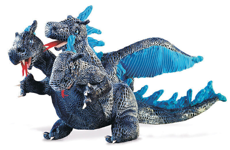 Blue 3 Head Dragon Puppet