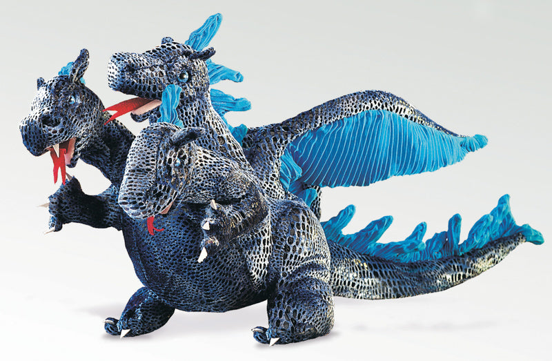 Blue 3 Head Dragon Puppet