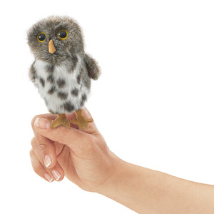 Pack of 4 Spot Owl Grey Finger Puppets