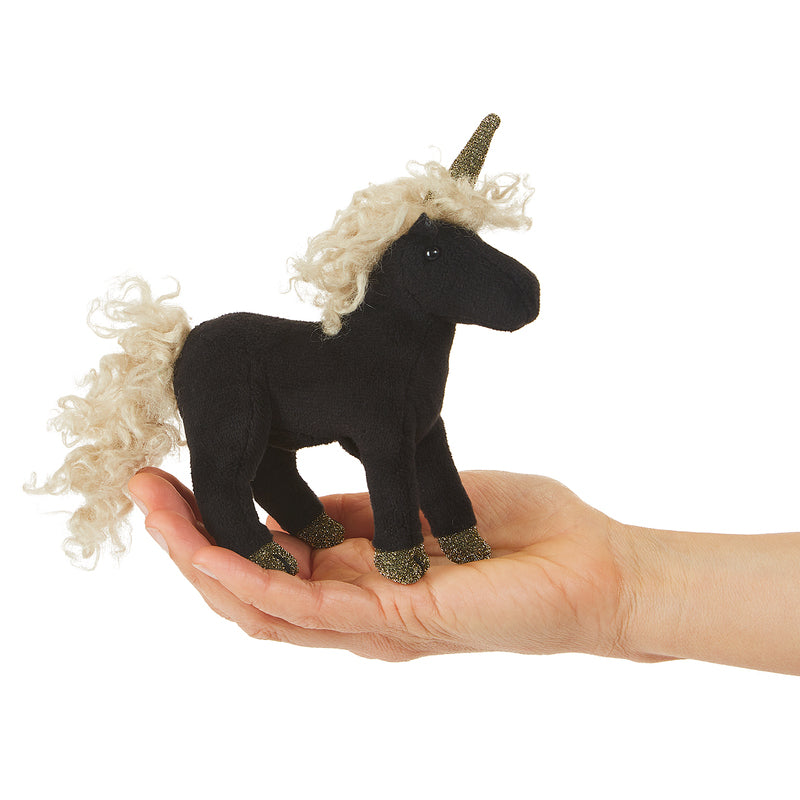 Pack of 3 Black Unicorn Finger Puppets