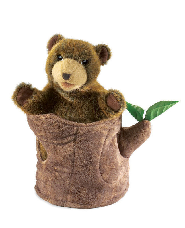 Bear In Tree Stump Puppet
