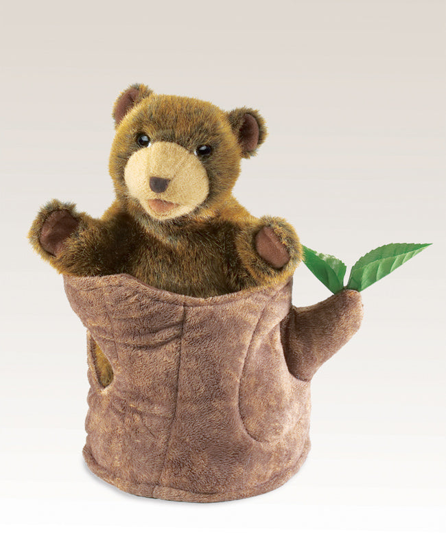 Bear In Tree Stump Puppet