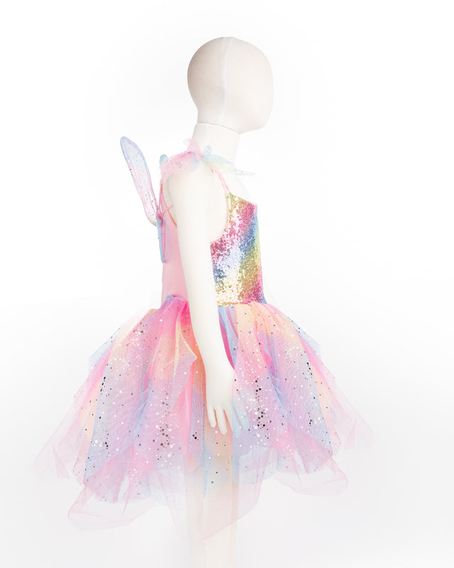 Rainbow Fairy Dress with Wings - Size 3-4
