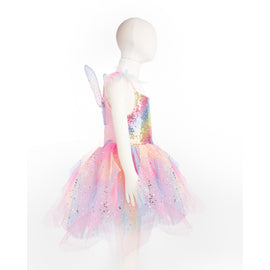 Rainbow Fairy Dress with Wings - Size 5-6