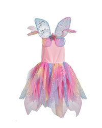 Rainbow Fairy Dress & Wings Size 7-8