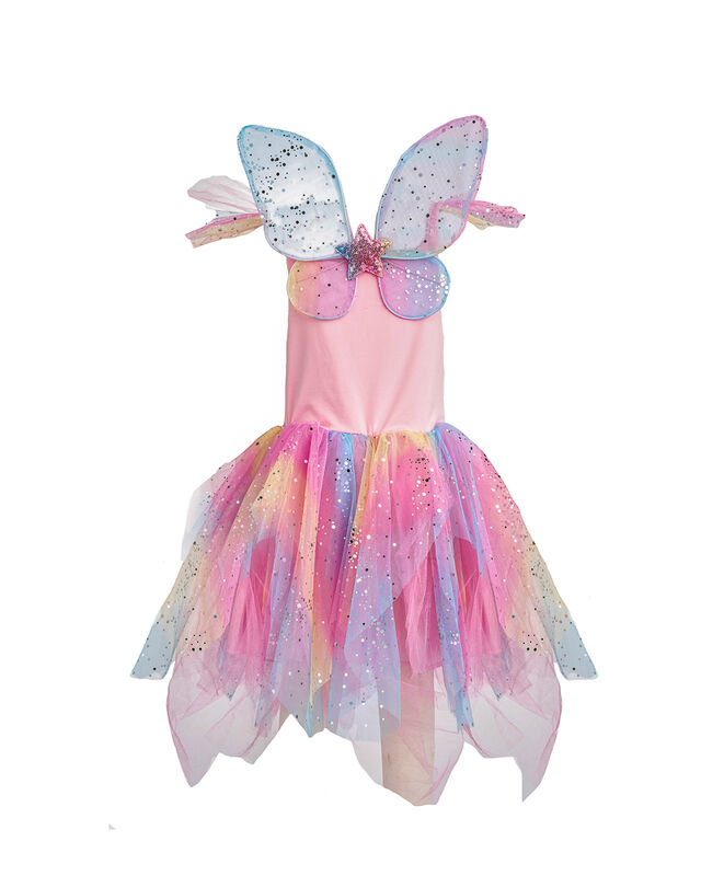 Rainbow Fairy Dress & Wings Size 7-8