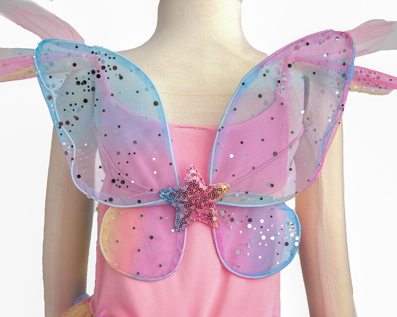 Rainbow Fairy Dress & Wings Size 7-8