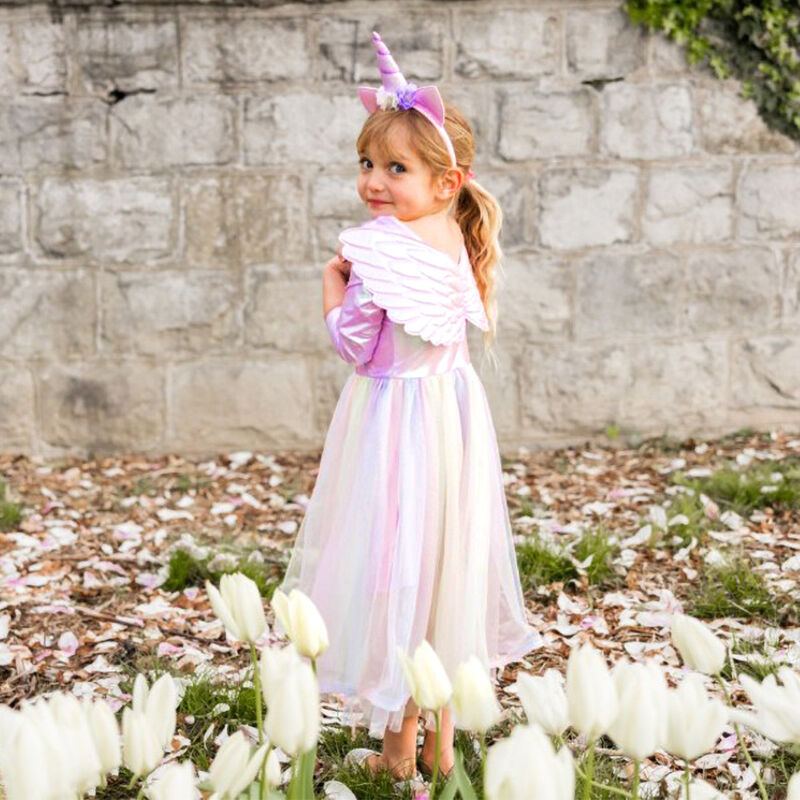 Alicorn Dress with Wings & Headband Size 3-4