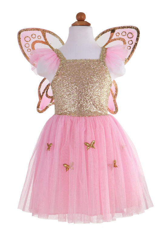 Gold Sequins Butterfly Dress & Wings - Size 5-7