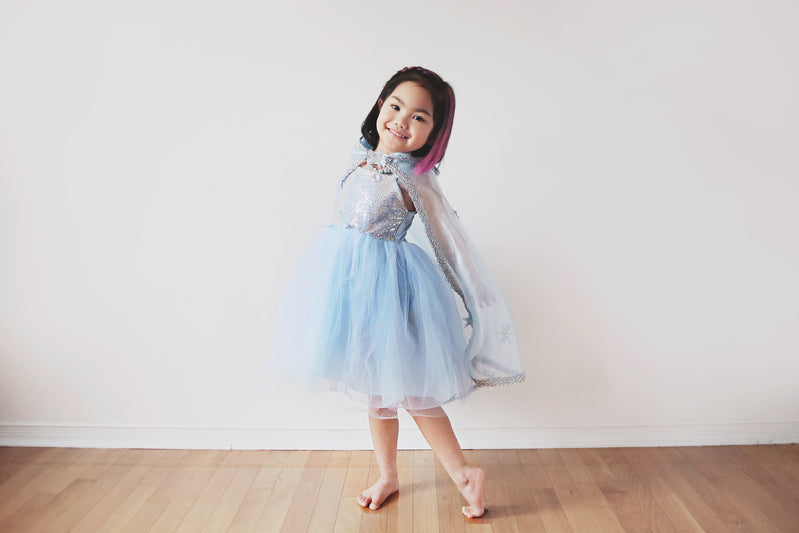 Blue Sequins Princess Dress - Size 3-4