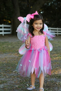 Pink Butterfly Dress & Wings with Wand - Size 5-6