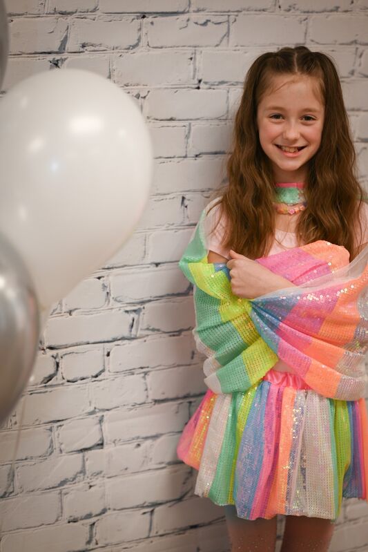 Stripy Sequins Cape Size 4-6