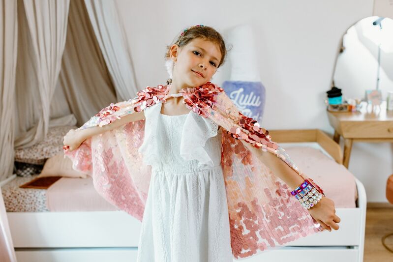 5th Avenue Pink Pailette Cape Size 4-6