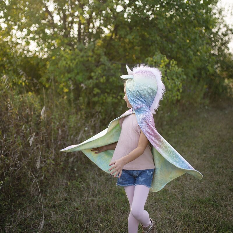 Reversible Unicorn & Dragon Cape – Size 3–4