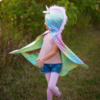 Rainbow Reversible Unicorn Dragon Cape Size 5-6